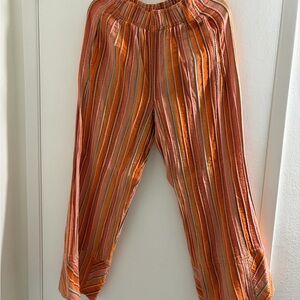 Free People Multicolor Striped Wide Leg Pants